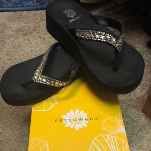 Yellow Box flip-flops